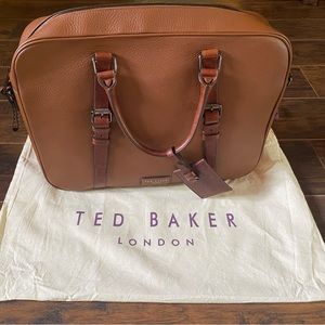NEW WITH TAGS!  EUC Ted Baker Hooston brown leather Men’s document bag